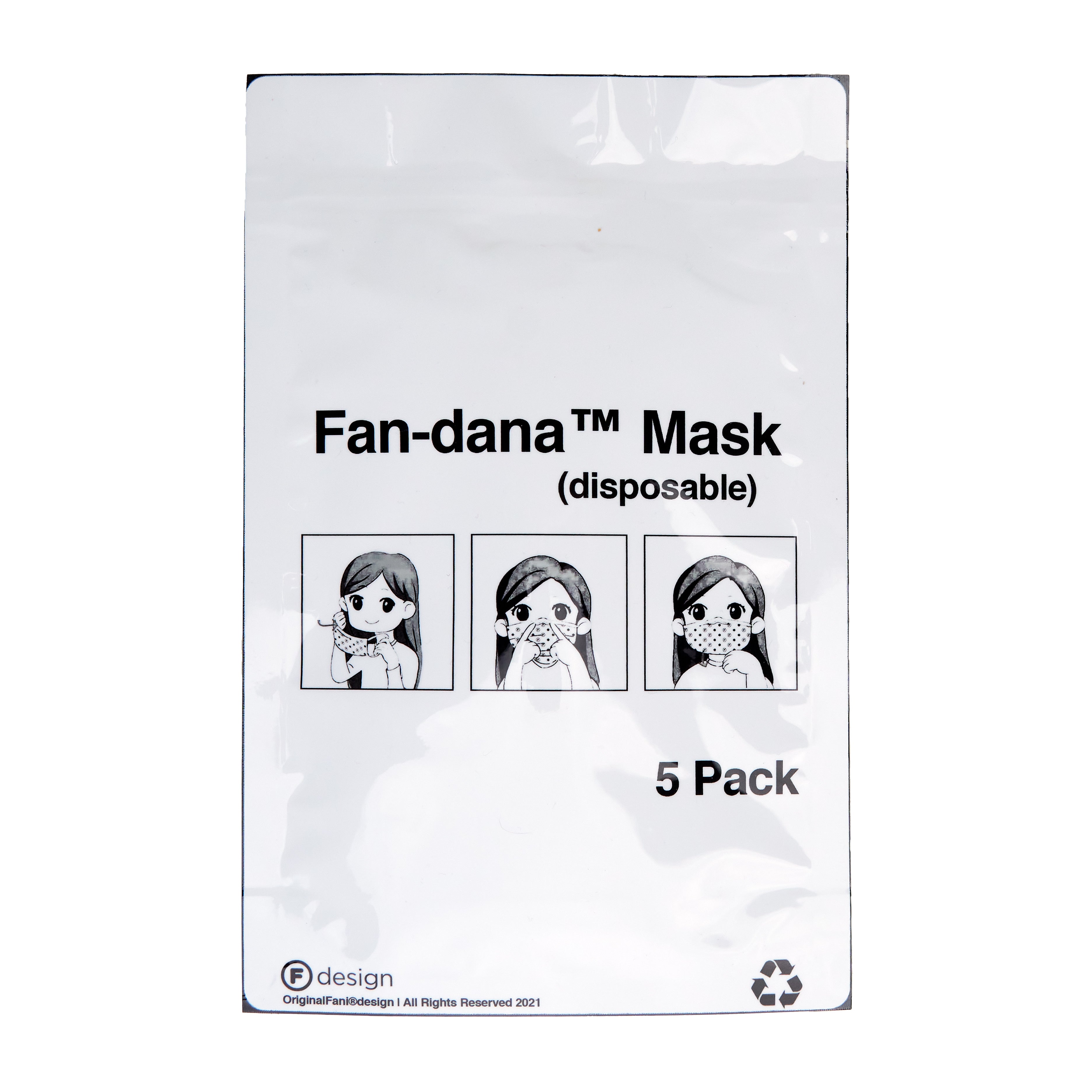 OriginalFani®design Fan-dana™️ Mask (disposable) 5 pack (White)